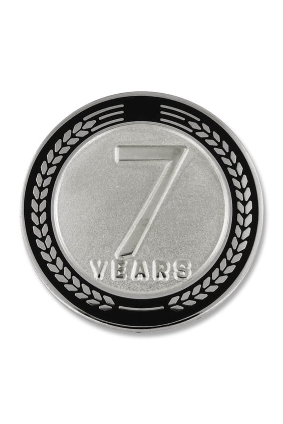 's 7 Years of Service Award Employee Recognition Gift Lapel Pin - Black
