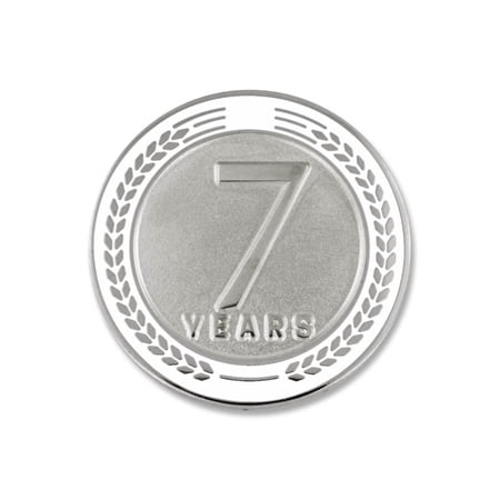 PinMart's 7 Years of Service Award Employee Recognition Gift Lapel Pin - White