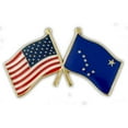 thumbnail image 1 of PinMart's Alaska and USA Crossed Friendship Flag Enamel Lapel Pin, 1 of 2
