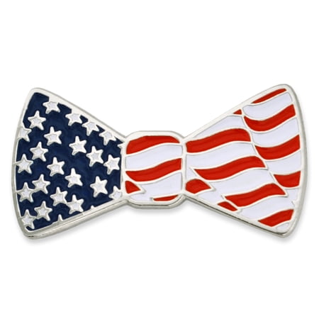 PinMart's American Flag Patriotic Bow Tie Enamel Lapel Pin