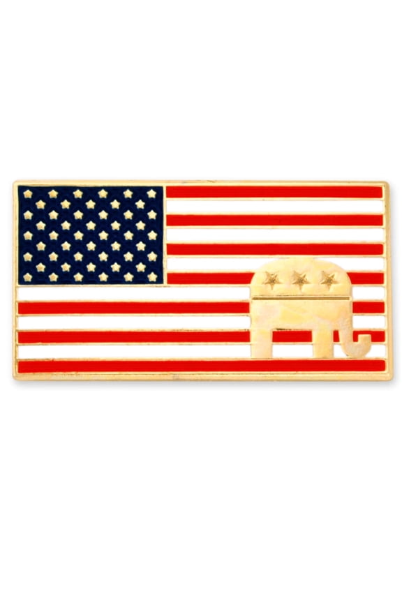's American Flag Republican Elephant Patriotic Enamel Lapel Pin