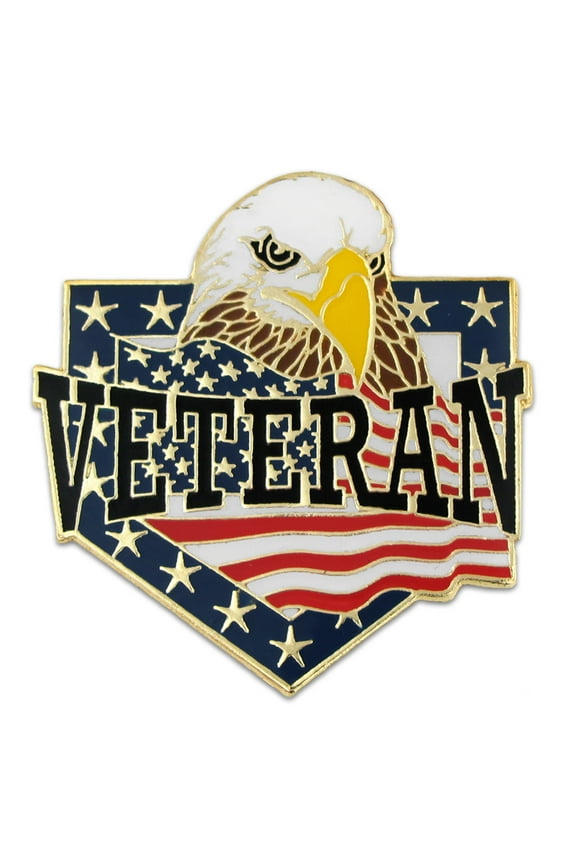 's American Flag U.S. Veteran Enamel Lapel Pin with Magnetic Back