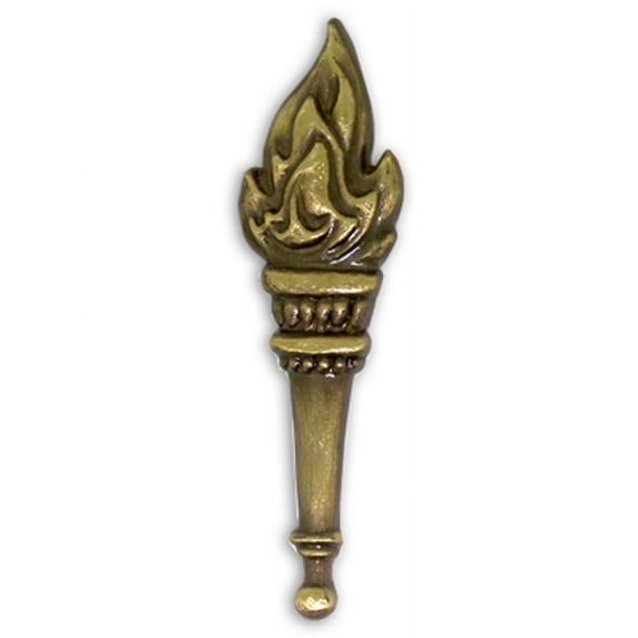 PinMart's Antique Gold 3D Torch Knowledge Leadership Lapel Pin