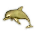 thumbnail image 1 of PinMart's Antique Gold Dolphin Sea Animal Lapel Pin, 1 of 3