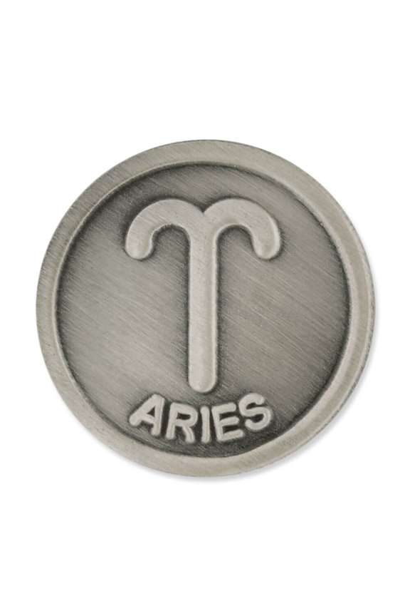 's Antique Silver Aries Zodiac Pin