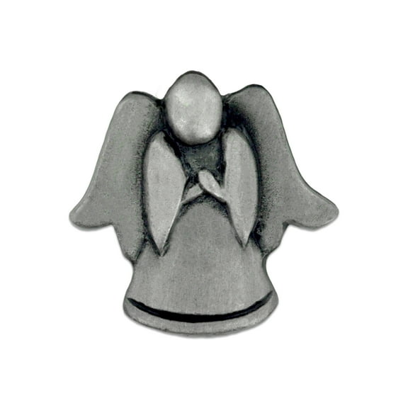 PinMart's Antique Silver Religious Spiritual Angel Praying Lapel Pin