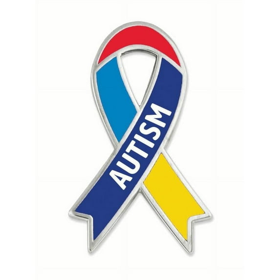 PinMart's Autism Multicolored Awareness Ribbon Enamel Lapel Pin