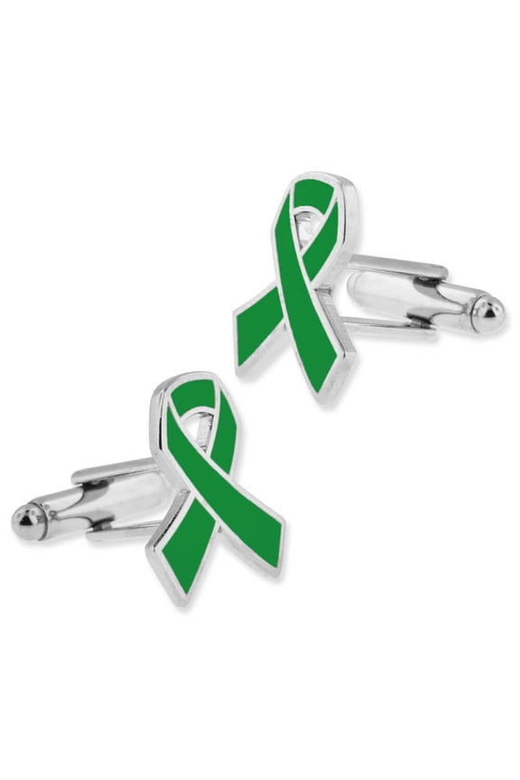 's Awareness Ribbon Cufflink Set - Green