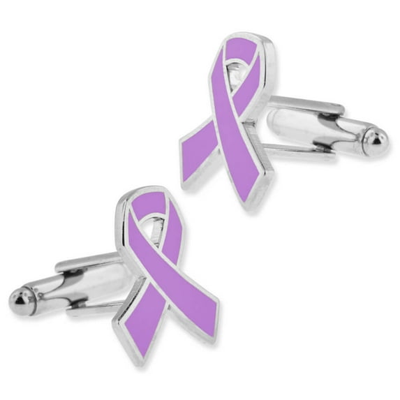 PinMart's Awareness Ribbon Cufflink Set - Lavender