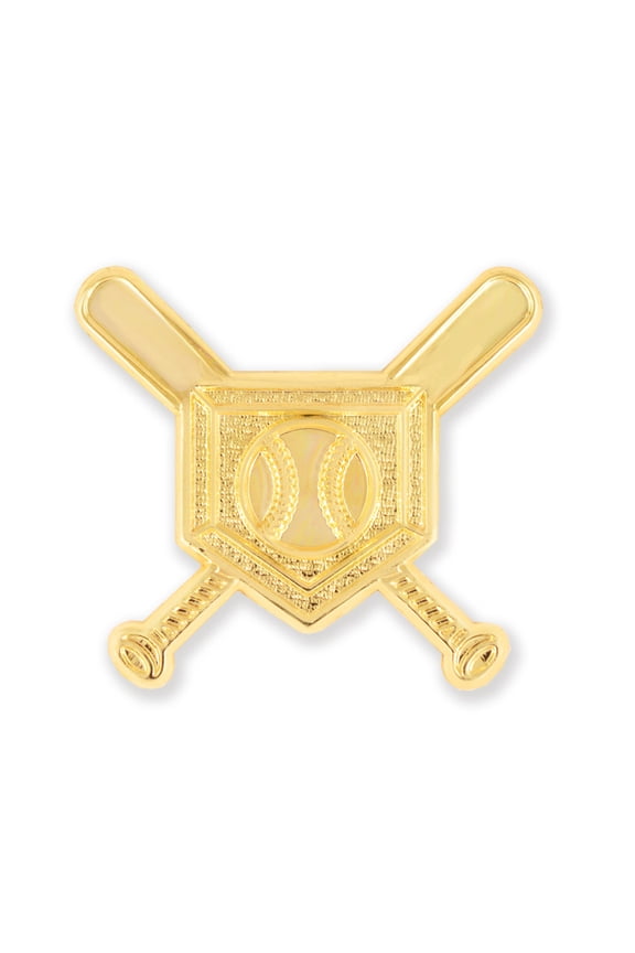 's Baseball Cross Bats Chenille Pin