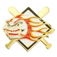 thumbnail image 1 of PinMart's Baseball Flaming Ball Sports Trading Enamel Lapel Pin, 1 of 3