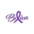 thumbnail image 1 of PinMart's Believe Purple Awareness Ribbon Enamel Lapel Pin, 1 of 3
