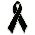 thumbnail image 1 of PinMart's Black Awareness Ribbon Mourning Melanoma Gang Prevention Magnetic Pin, 1 of 3