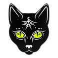 thumbnail image 1 of PinMart's Black Cat w/ Moon and Spider Web Halloween Enamel Lapel Pin, 1 of 4