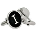 thumbnail image 1 of PinMart's Black & Silver Alphabet Letter Initial Cufflink Set w/ Gift Box A- Z, 1 of 1