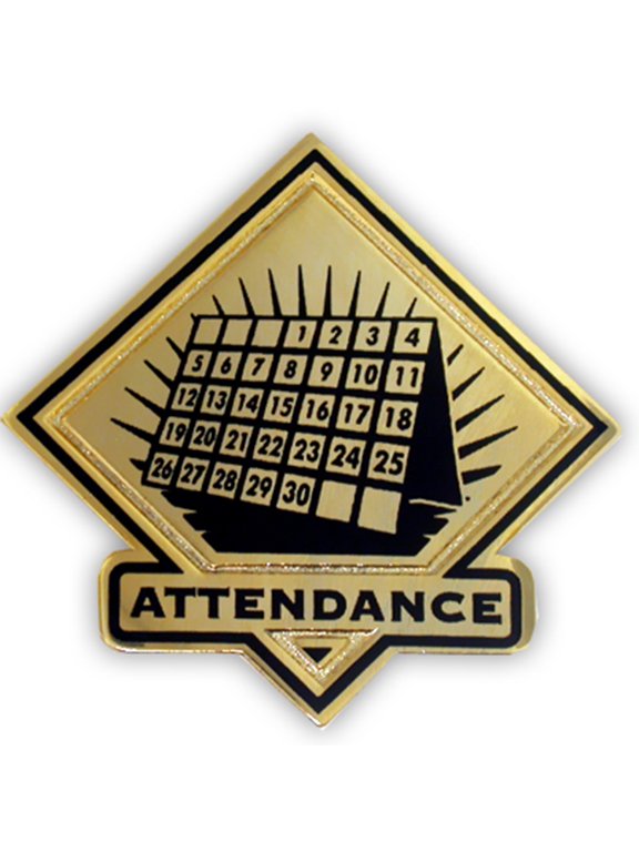 's Black and Gold Attendance Student School Teacher Lapel Pin