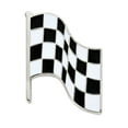thumbnail image 1 of PinMart's Black and White Checkered Racing Flag Enamel Lapel Pin, 1 of 3