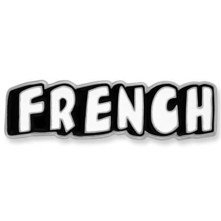PinMart's Black and White French Word Language School Teacher Enamel Lapel Pin