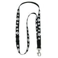 thumbnail image 1 of PinMart's Black and White Paw Print School Mascot Lanyard w/ Safety Release, 1 of 3