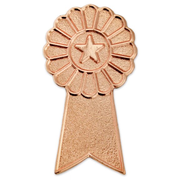PinMart's Bronze Plated 3rd Place Award Ribbon Lapel Pin
