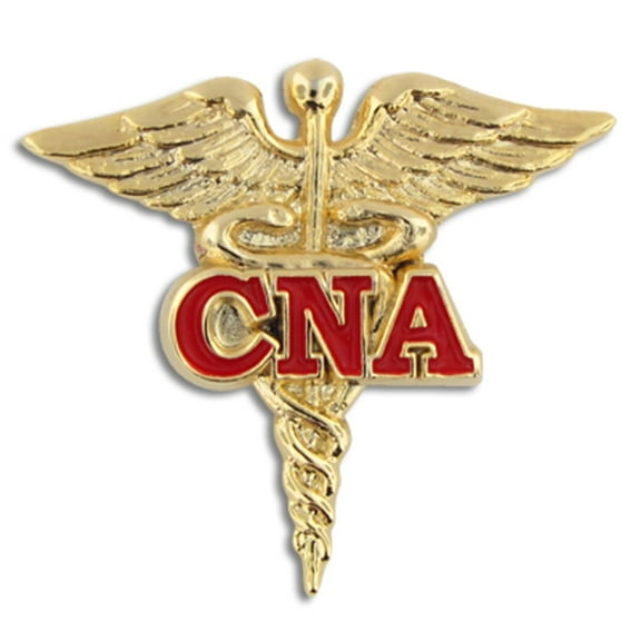 PinMart's Certified Nursing Assistant CNA Red Caduceus Lapel Pin - 25 Pack