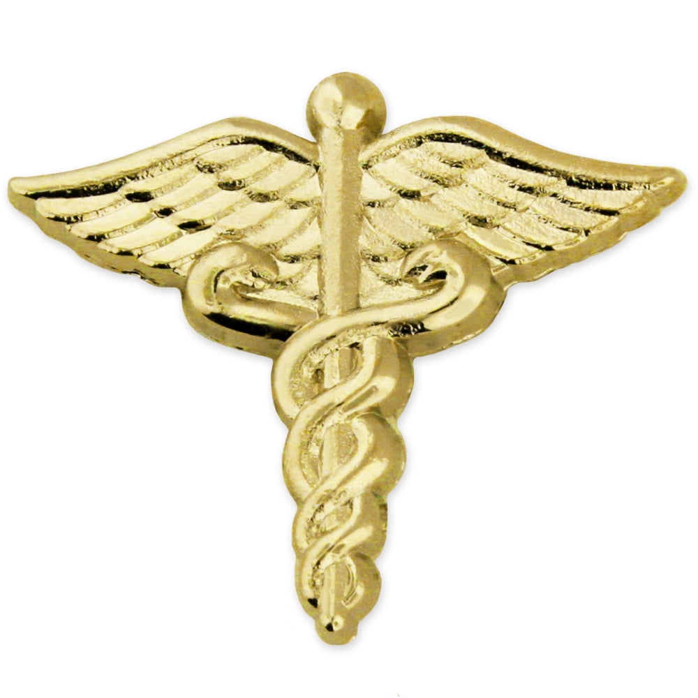 Medical Label Pin PinMart's Classic Gold Plated Medical Caduceus Lapel Pin - Walmart.com