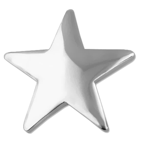 PinMart's Classic Shiny Silver Star Lapel Pin Employee Student Recognition Gift - 10 Pack