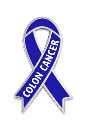 's Colon Cancer Blue Awareness Ribbon Enamel Lapel Pin