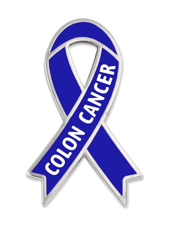 's Colon Cancer Blue Awareness Ribbon Enamel Lapel Pin