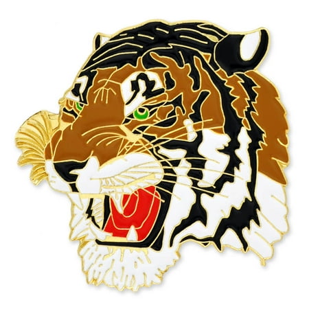 PinMart's Colored Mascot Tiger School Sports Enamel Lapel Pin