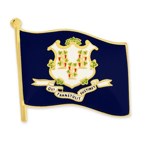 PinMart's Connecticut US State Flag CT Enamel Lapel Pin