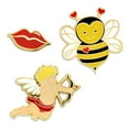 thumbnail image 1 of PinMart's Cupid Love Bee Red Lips Sweetest Valentine's Day Enamel Lapel Pin Set, 1 of 10