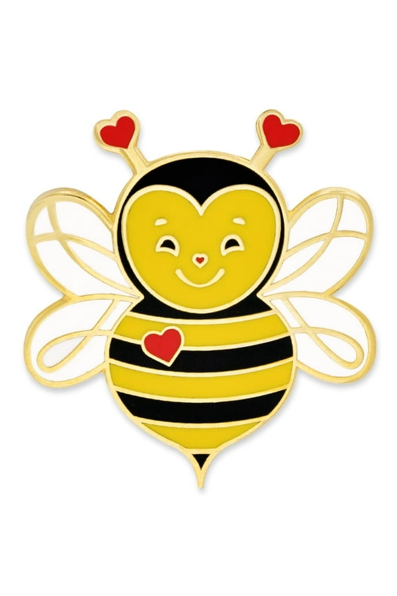 's Cute Love Bee Valentine's Day Heart Enamel Lapel Pin