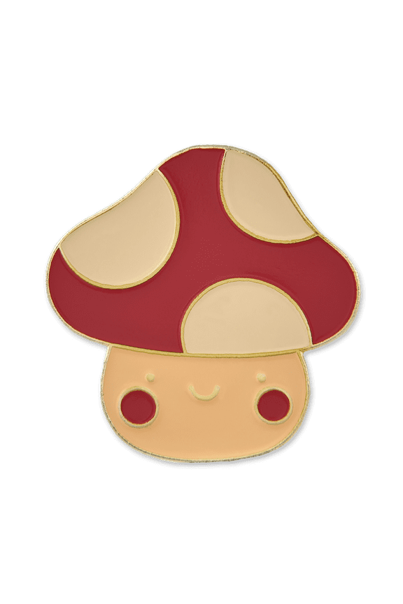 's Cute Smile Mushroom Pin