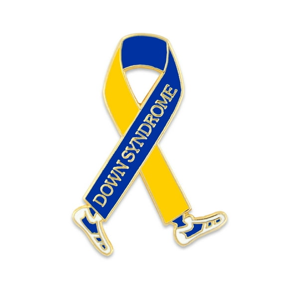 PinMart's Down Syndrome Awareness Ribbon Walk Ribbon Enamel Lapel Pin