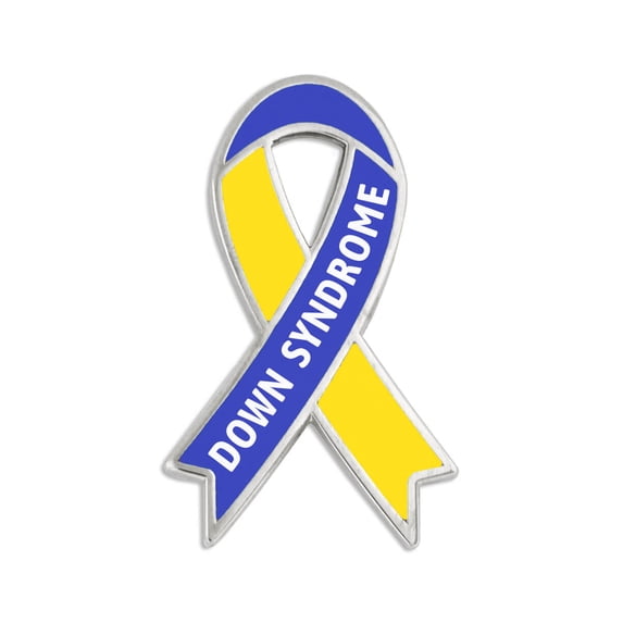 PinMart's Down Syndrome Blue and Yellow Awareness Enamel Lapel Pin