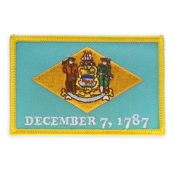 PinMart's Embroidered US State Flag Patch- Delaware Flag