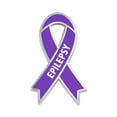 thumbnail image 1 of PinMart's Epilepsy Purple Awareness Ribbon Enamel Lapel Pin, 1 of 4
