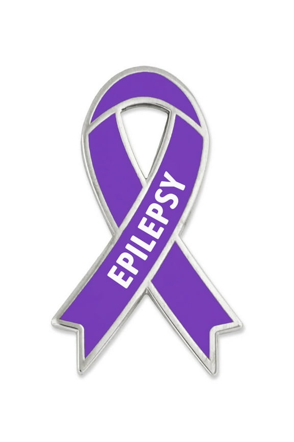 's Epilepsy Purple Awareness Ribbon Enamel Lapel Pin