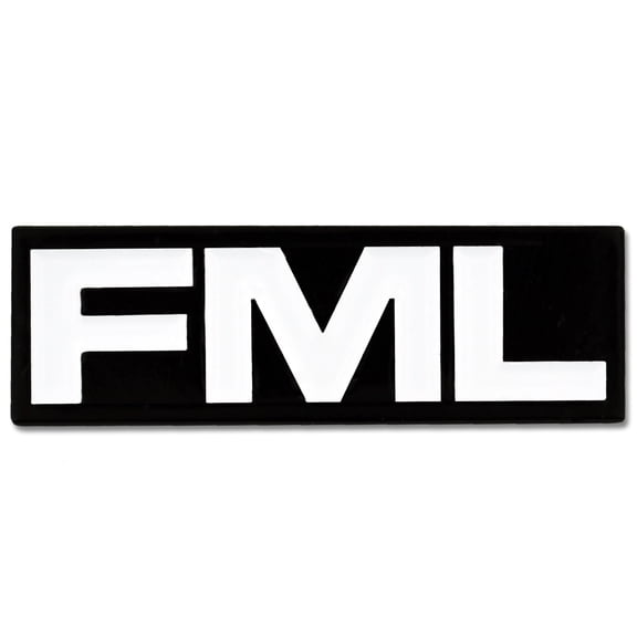 PinMart's FML Black & White Mean Trendy Enamel Lapel Pin