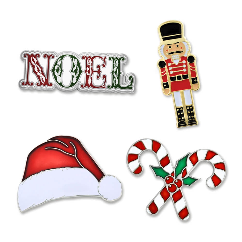 PinMart's Festive Christmas Holiday Candy Cane Noel Enamel Lapel Pin ...