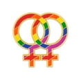 thumbnail image 1 of PinMart's Gay Pride Double Rainbow Venus Symbol LGBTQ Enamel Lapel Pin, 1 of 3