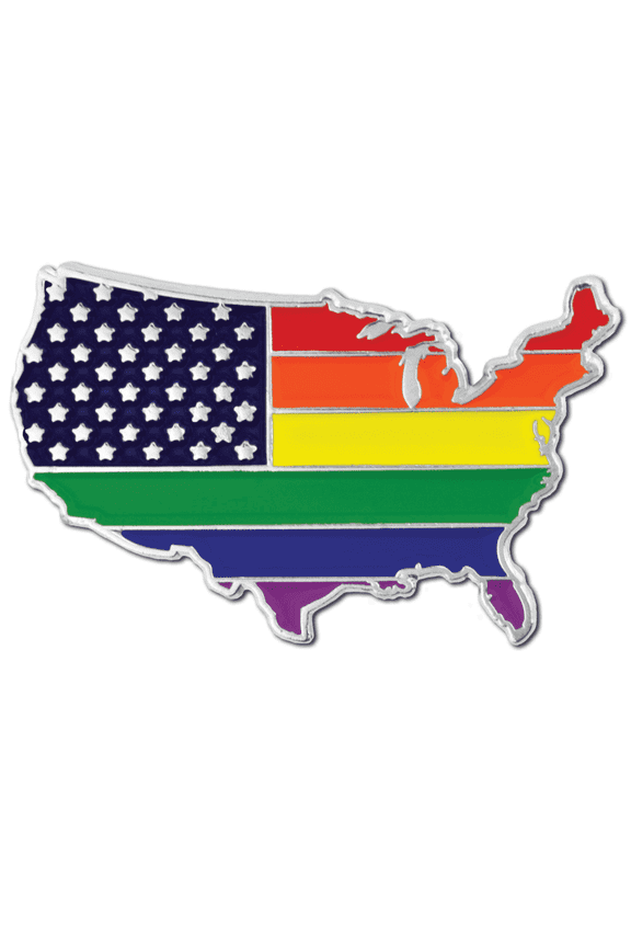 Metal Gay Pride USA Button Pins