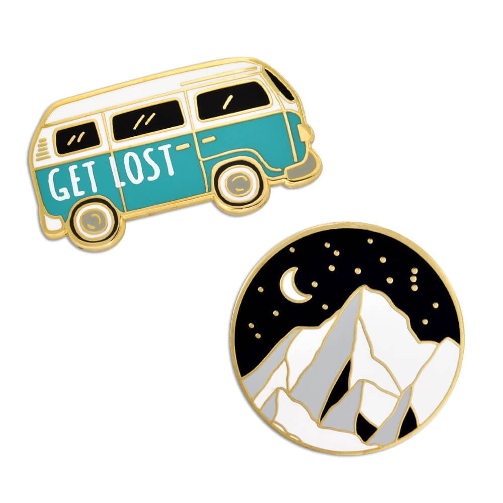 PinMart's Get Lost Moonlight Mountain Outdoor Adventure Lover Enamel ...