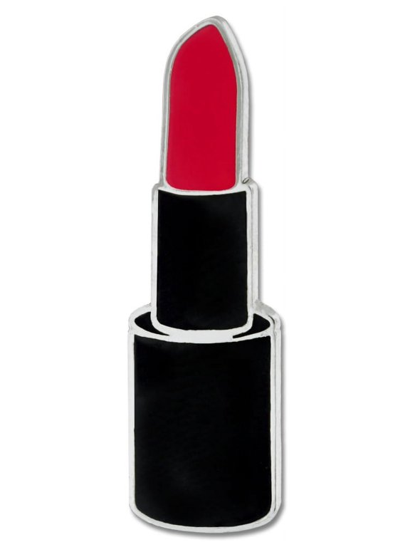 's Glamourous Red Lipstick Make-Up Cosmetics Trendy Enamel Lapel Pin