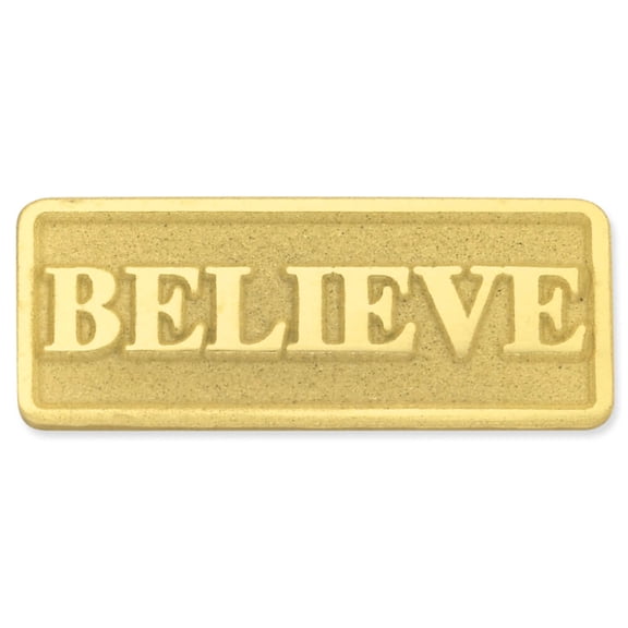 PinMart's Gold Believe Inspirational Motivational Lapel Pin