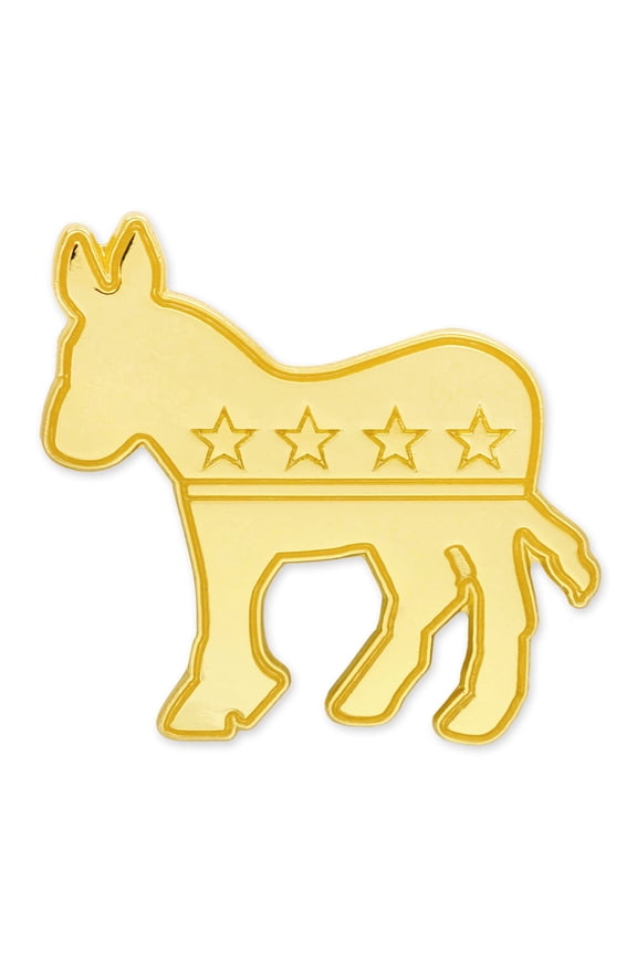 's Gold Democrat Donkey Pin