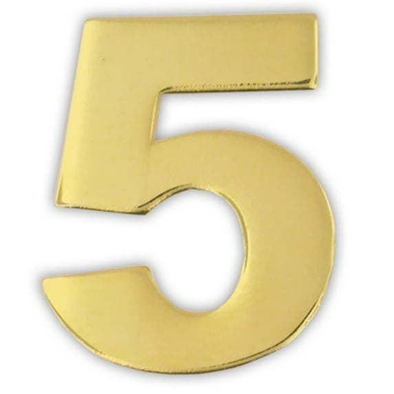 PinMart's Gold Numerical Number Five # 5 Lapel Pin