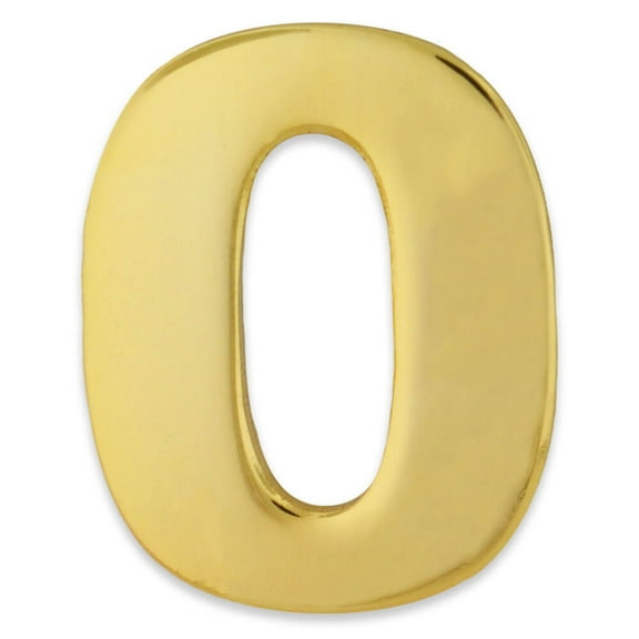PinMart's Gold Number Zero 0 Lapel Pin Anniversary Birthday Number Jewelry