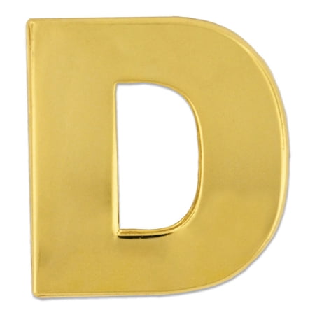 PinMart's Gold Plated Alphabet Letter D Lapel Pin